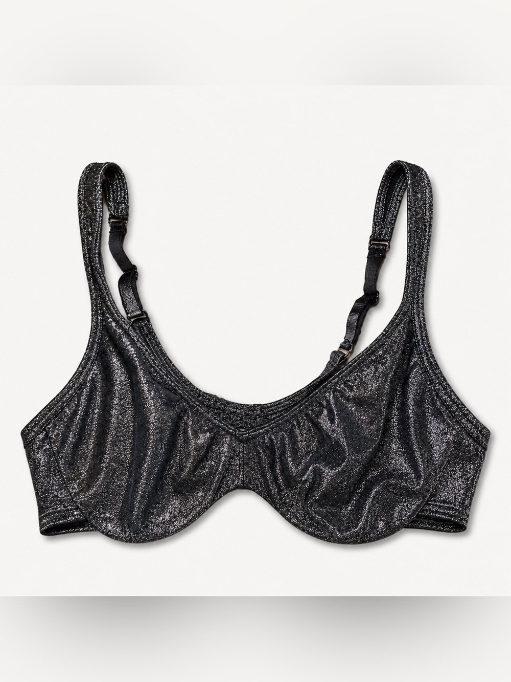 Vintage Vanity Fair Silver Metallic Shimmer Underwire Bra 36B Deadstock 75-257⁠